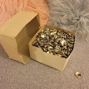 3 lbs Lot of Shiny Silver Tone Two Hole Buttons 23mm Concave Hollow